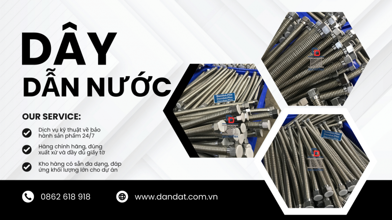 Dây Dẫn Nước Inox Chịu Nhiệt | Dây Cấp Nước Nóng Lạnh | Ống Mềm Dẫn Nước Inox