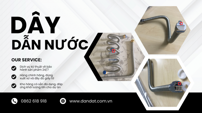 Dây Dẫn Nước Inox Chịu Nhiệt | Dây Cấp Nước Nóng Lạnh | Ống Mềm Dẫn Nước Inox