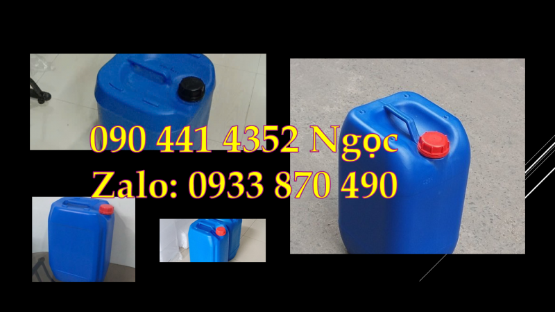 SX can 20 lít đựng thuốc nhuộm, can 25 lít vuông trắng, can xanh 30 lít đựng axit đậm đặc 