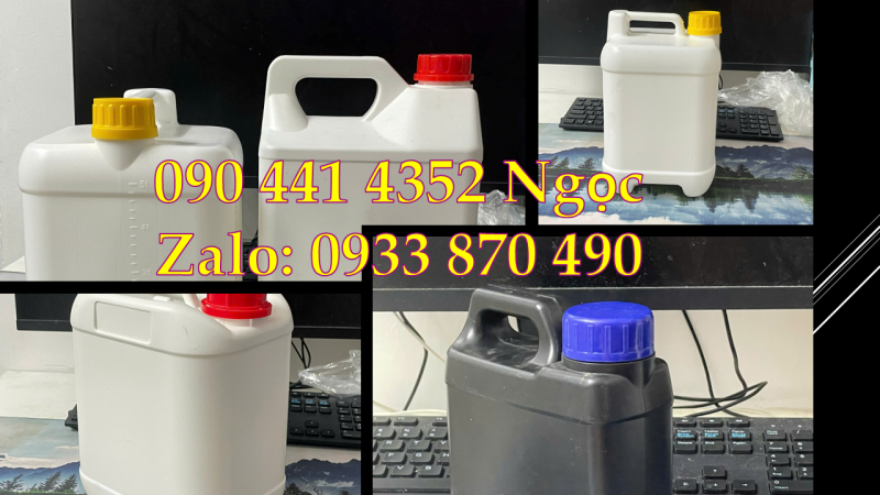 Can vuông 500ml đựng hóa chất bào chế, can nhựa 1 lít dày trưng cất hóa chất 