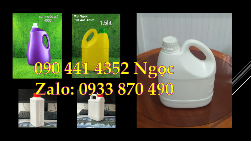 Can vuông 500ml đựng hóa chất bào chế, can nhựa 1 lít dày trưng cất hóa chất 