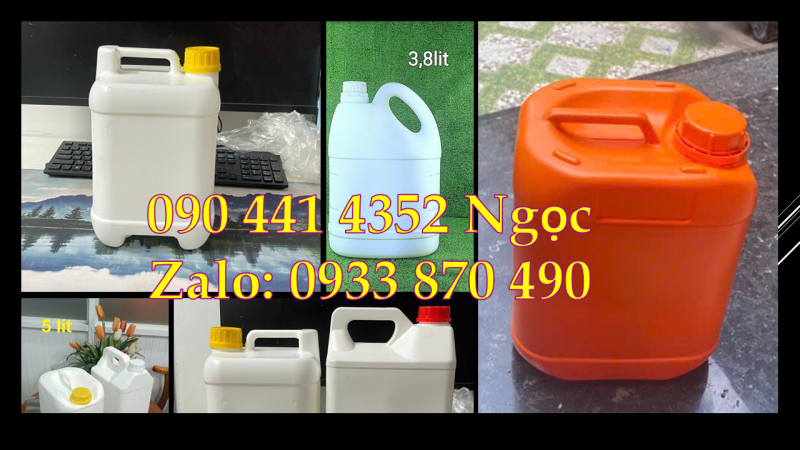 Can vuông 500ml đựng hóa chất bào chế, can nhựa 1 lít dày trưng cất hóa chất 