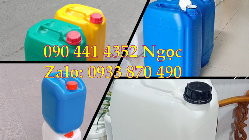 Can nhựa 20 lít xanh đựng nhớt, can nhựa 25 lít tròn, can vuông 30 lít đựng dầu khí 