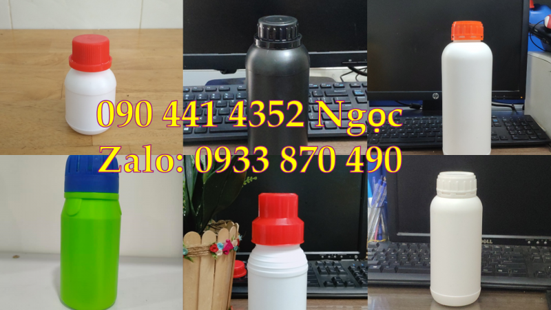 Chai nhựa 1 lít đựng hóa chất, chai nhựa 500ml đựng dung dịch đậm đặc 