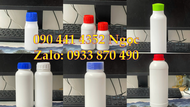 Chai nhựa 1 lít đựng hóa chất, chai nhựa 500ml đựng dung dịch đậm đặc 