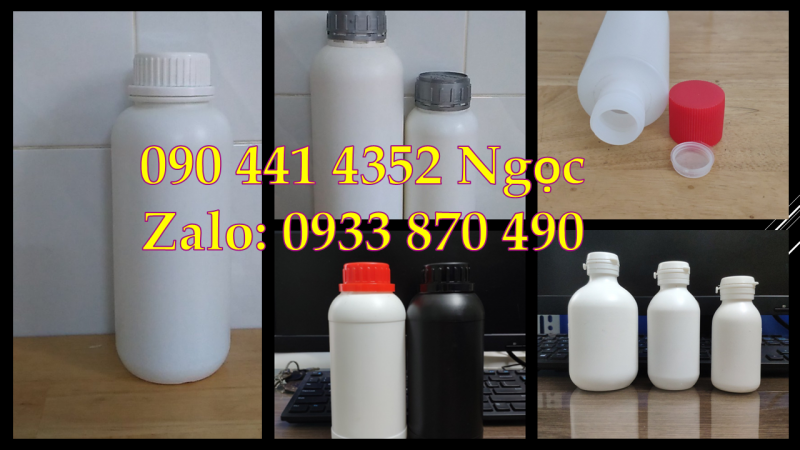 Chai nhựa 1 lít đựng hóa chất, chai nhựa 500ml đựng dung dịch đậm đặc 