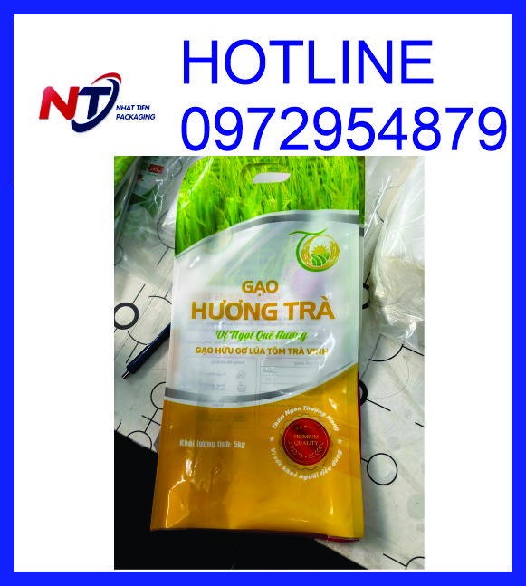 Chuyên in túi gạo 5kg giá rẻ, túi đựng gạo 5kg PA/PE