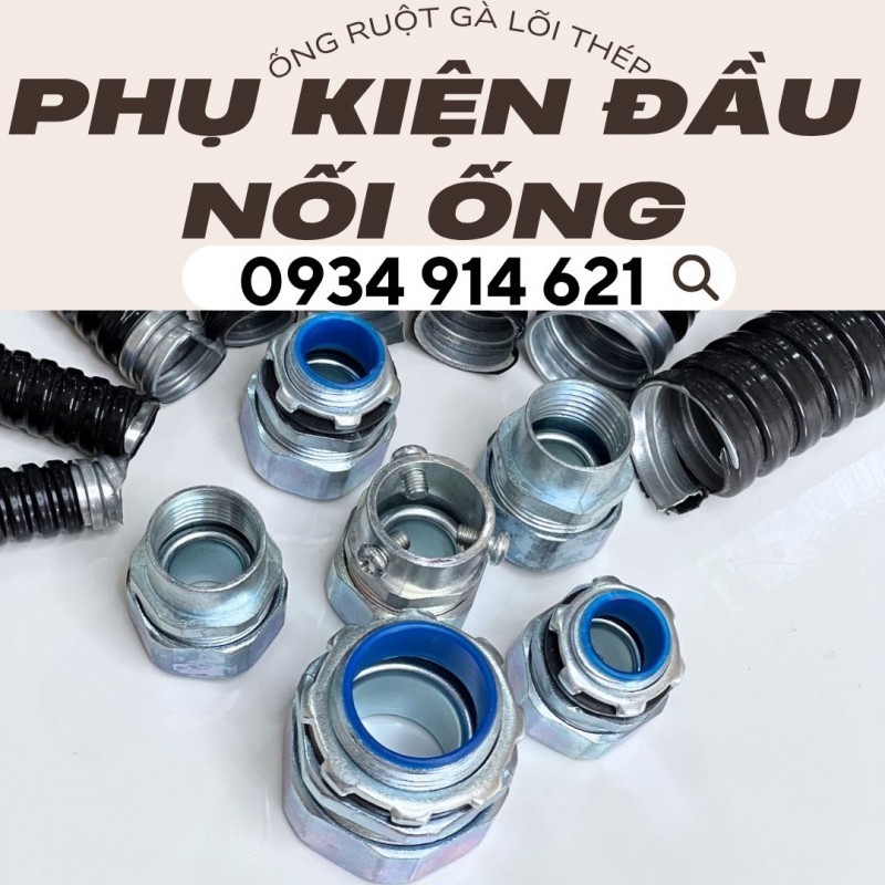 Ống ruột gà lõi thép và đầu nối ống với máng điện - Đà Nẵng 