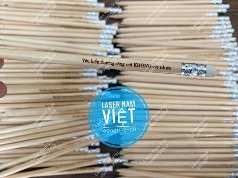 Khắc Laser Trên Bút Chì – Khắc Tên, Khắc Logo Theo Yêu Cầu Tại Laser Nam Việt