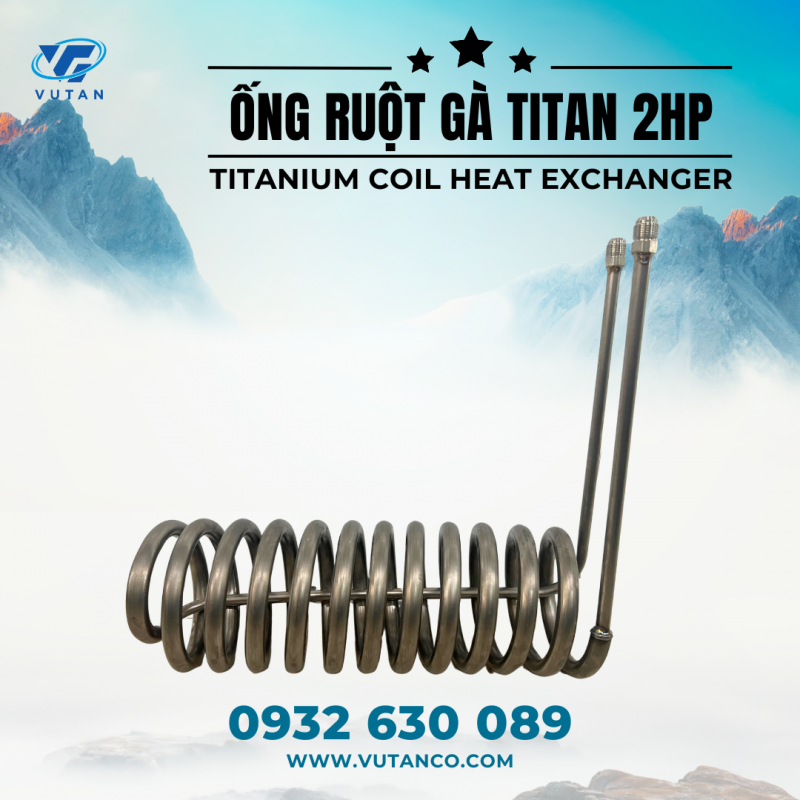 Ống ruột gà titan - lõi bầu lạnh titan - titanium coil heat exchanger - VŨ TẤN TITANIUM