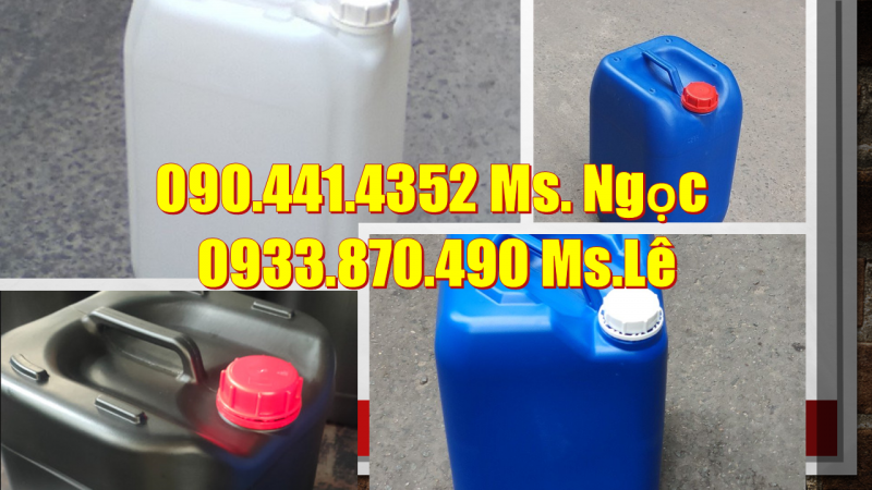 Can 25 lít màu đen đựng hóa chất nhiều rủi ro, can nhựa 20 lít y tế màu xanh lá