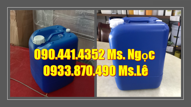 Can 25 lít màu đen đựng hóa chất nhiều rủi ro, can nhựa 20 lít y tế màu xanh lá