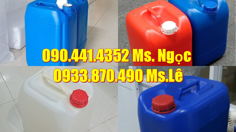 Can 25 lít màu đen đựng hóa chất nhiều rủi ro, can nhựa 20 lít y tế màu xanh lá