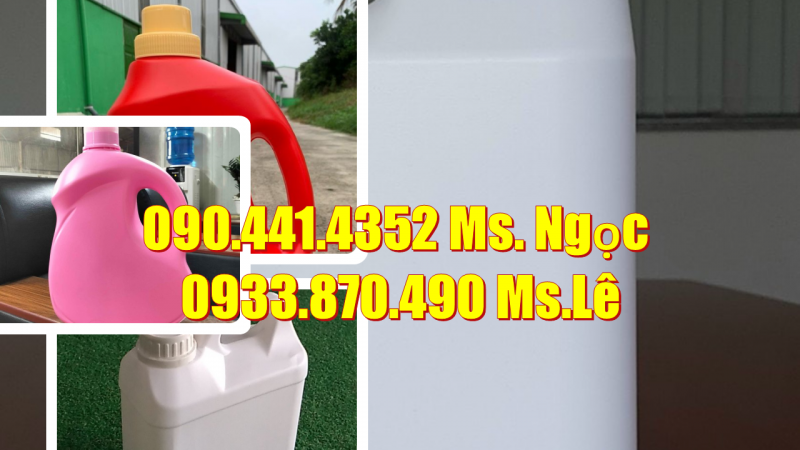 Bình nhựa 500ml vuông, can nhựa 1 lít vuông, can nhựa 2 lít tròn đựng nước rửa chén 