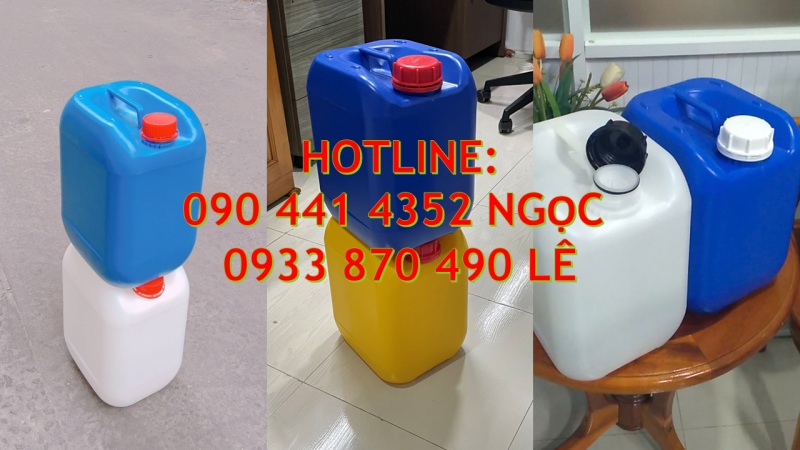 SX can nhựa 20 lít vuông đựng dung môi, can nhựa 25 lít trắng, can 30 lít đựng dầu nhờn 