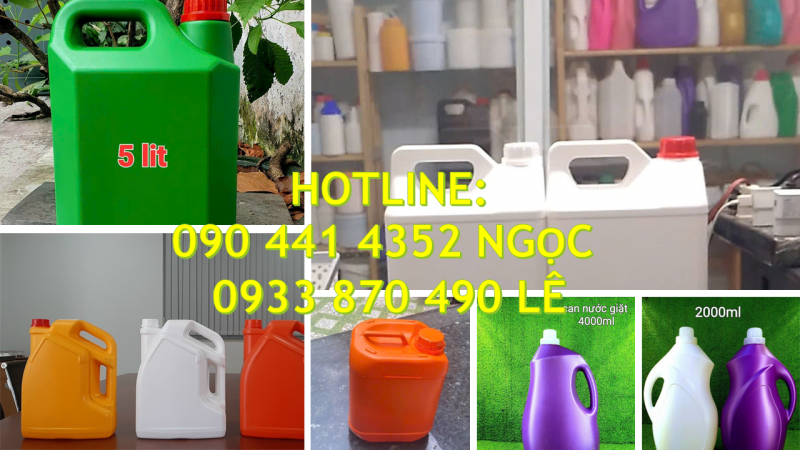 Gía can nhựa 1 lít tròn, can nhựa 2 lít đựng H2S04, can nhựa 5 lít đựng rượu