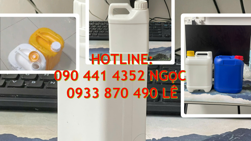 Gía can nhựa 1 lít tròn, can nhựa 2 lít đựng H2S04, can nhựa 5 lít đựng rượu