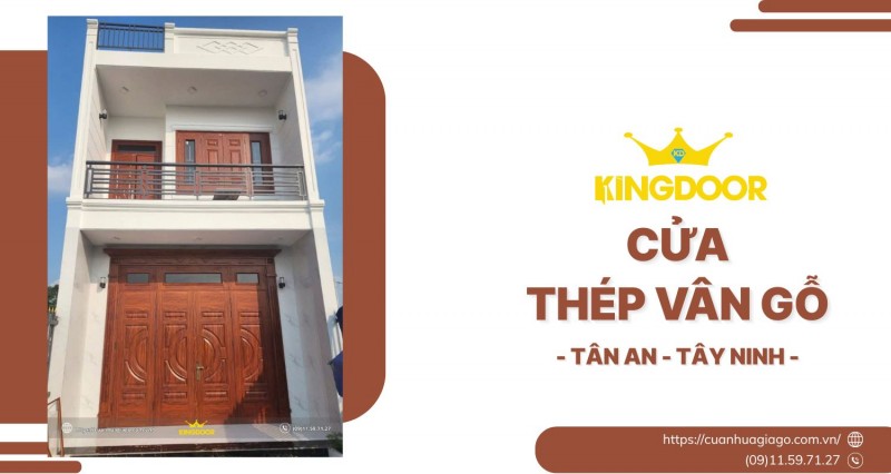 Cửa Thép Vân Gỗ Tại Tân An, Tây Ninh | Bền Đẹp, Giá Tốt
