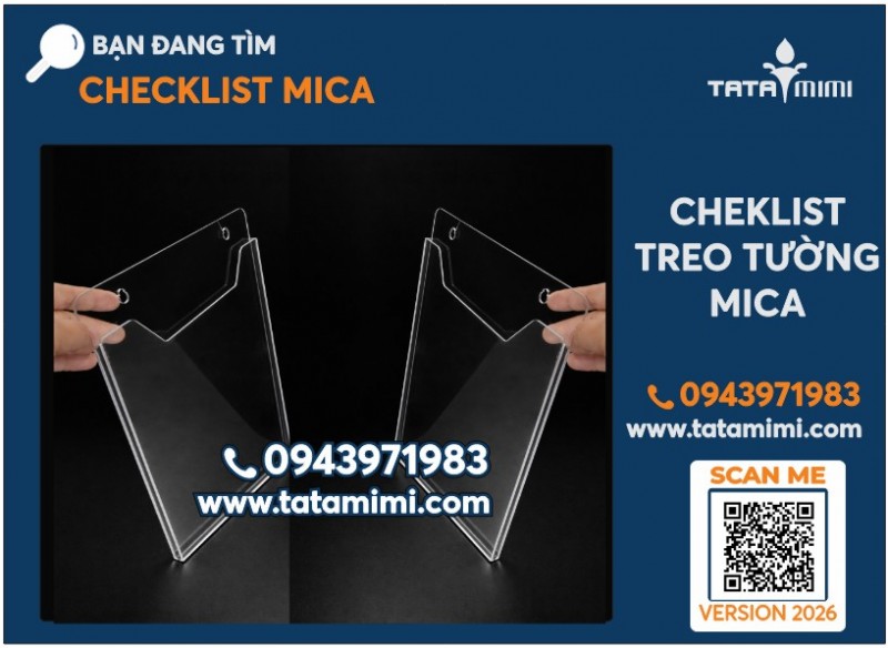 Kệ checklist Mica A4 ngang sẵn 40 cái, giao hàng ngay