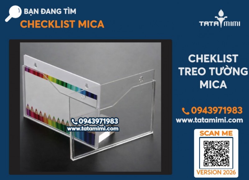 Kệ checklist Mica A4 ngang sẵn 40 cái, giao hàng ngay