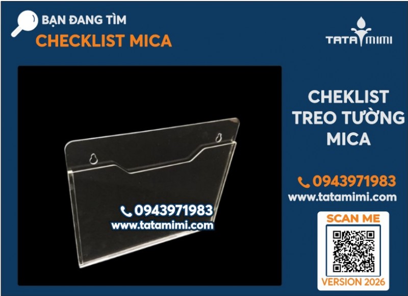 Kệ checklist Mica A4 ngang sẵn 40 cái, giao hàng ngay