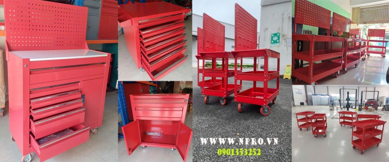 Tủ đồ nghề 11 ngăn kéo kết hợp bảng treo Tủ đồ nghề 11 ngăn kéo có bánh xe tiện di chuyển. Đây là lo