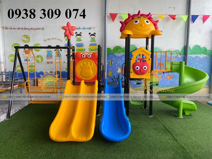 Cầu trượt liên hoàn xích đu lớn, cầu trượt liên hoàn giá rẻ