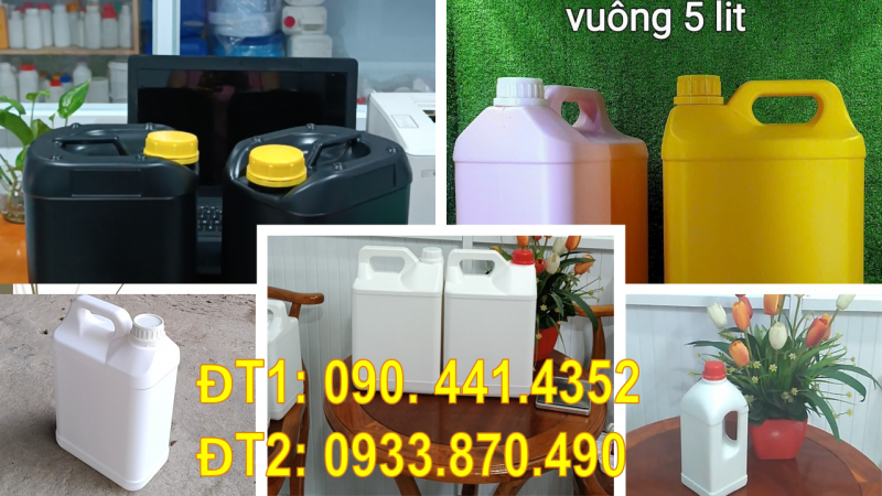 Bình nhựa 3.6 lít đựng nước giặt quần áo, can nhựa 4 lít đựng nhớt 