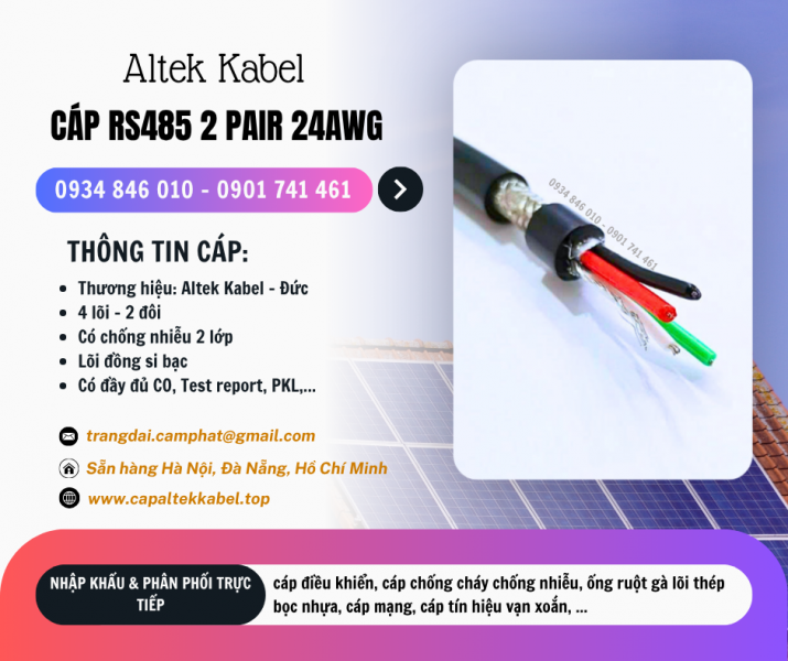 Cáp loa, cáp âm thanh, cáp truyền thông RS485 2 pair 24awg Altek Kabel tại Hà Nội, Đà Nẵng, HCM