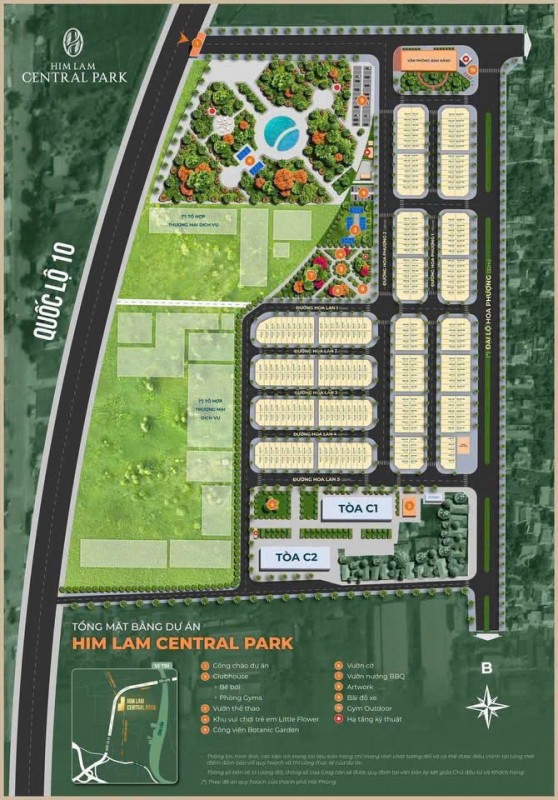Bán nhà liền kề đẹp tại dự án Himlam Central Park - Phường Hồng An, Hải Phòng - Vị trí tiềm năng