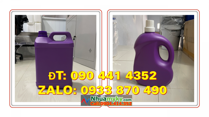 Can nhựa 5 lít đựng dầu dừa, can nhựa vuông 2 lít, can nhựa 1 lít vuông quai 