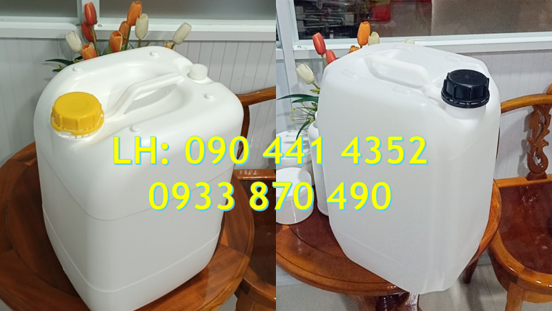 Can nhựa 30 lít đựng hóa chất y tế, can nhựa 30 lít trắng trong 