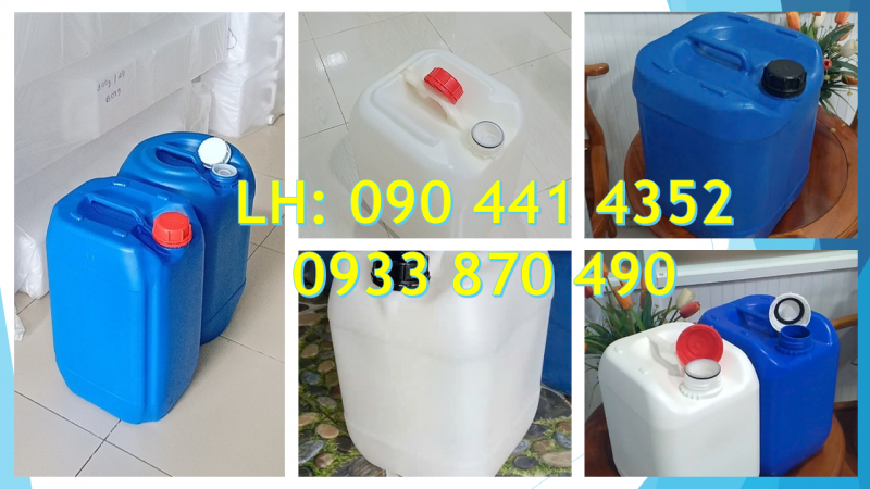 Can nhựa 30 lít đựng hóa chất y tế, can nhựa 30 lít trắng trong 