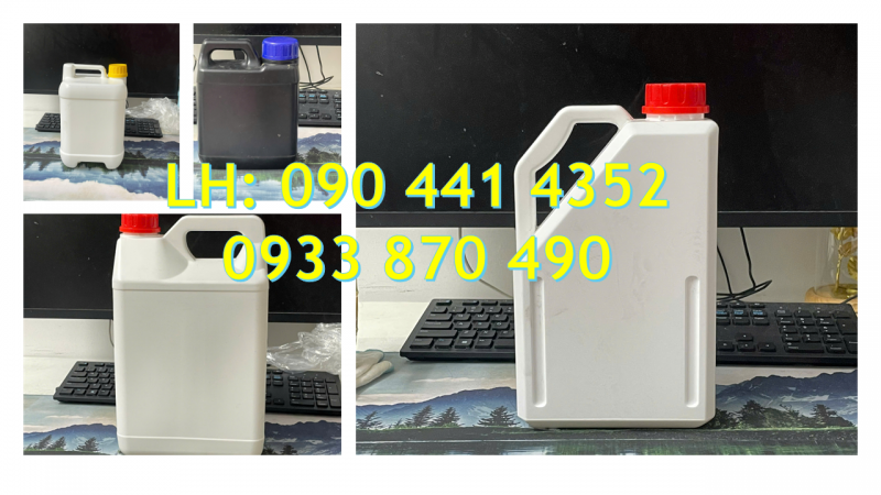 Chuyên cung cấp can nhựa 2 lít vàng, can nhựa 4 lít đựng hóa chất 