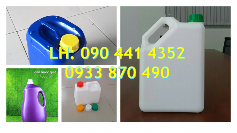 Chuyên cung cấp can nhựa 2 lít vàng, can nhựa 4 lít đựng hóa chất 
