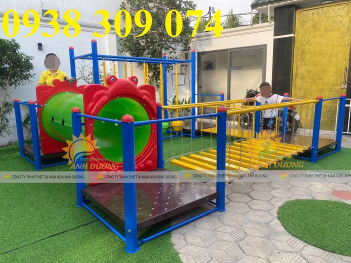 Bộ vận động đa năng thang leo ống chui nhà leo nằm ngang