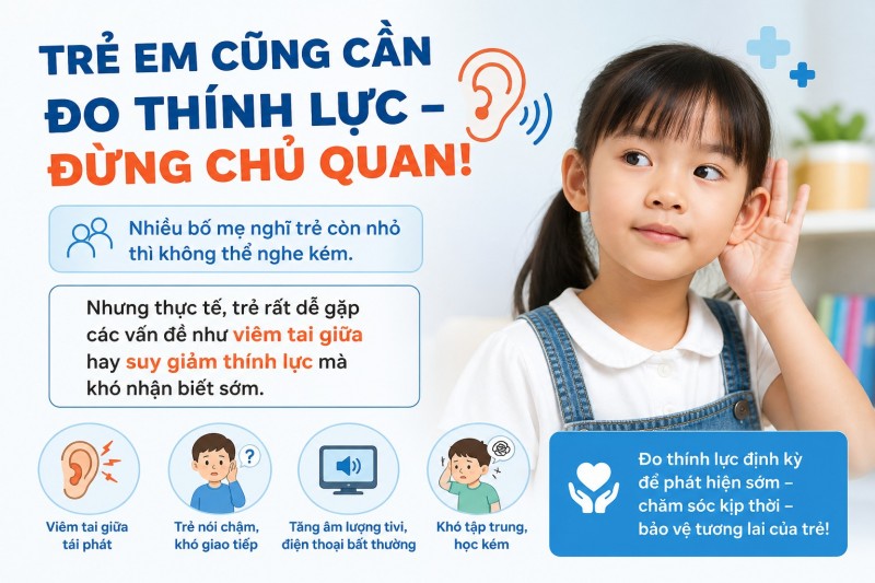 Trẻ em cũng cần đo thính lực đừng chủ quan