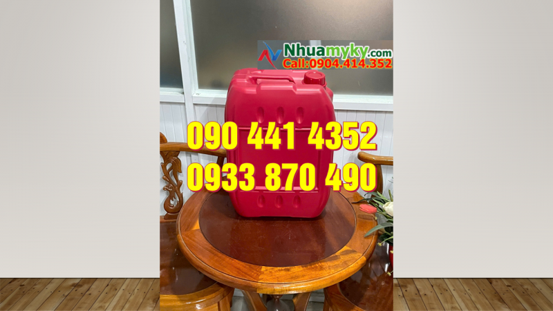 Can nhựa 20 lít đựng kiềm, vỏ can nhựa 30 lít đựng hóa chất mẫu vuông 