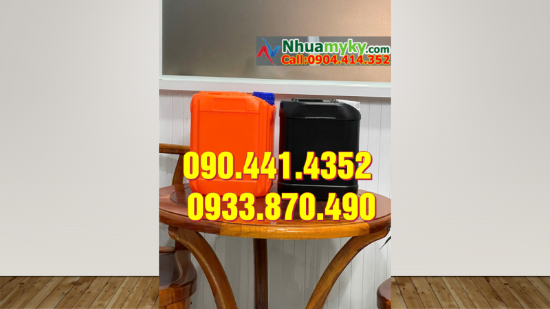 Vỏ can nhựa 2 lít vuông quai xéo, can nhựa 5 lít vuông đựng hóa chất sinh khí 