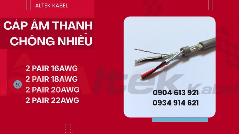Cáp tín hiệu âm thanh chống nhiễu Altek Kabel 2x1x18AWG - Altek Kabel