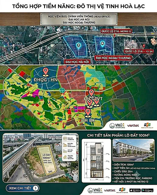 SỞ HỮU ĐẤT NỀN VÙNG LÕI ĐÔ THỊ ĐẠI HỌC HÒA LẠC, MẶT TIỀN 5M ĐẸP NHƯ TRANH!