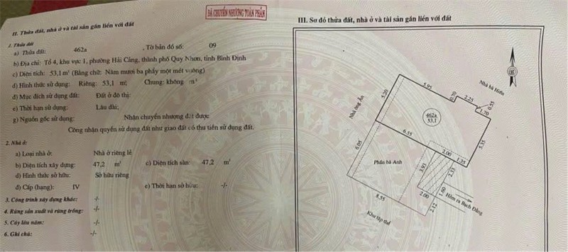 HOT HOT–CHÍNH CHỦ CẦN BÁN NHÀ TẠI 205/10B bạch đằng ,P. Hải Cảng, TP. Quy Nhơn, Bình Định