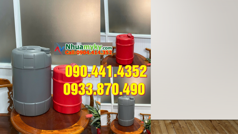 Can nhựa 20 lít đựng bazơ, vỏ thùng nhựa 25 lít đựng dầu 