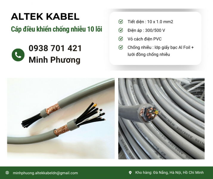 Mua cáp điều khiển chống nhiễu 10x1.0mm2 ở đâu uy tín?