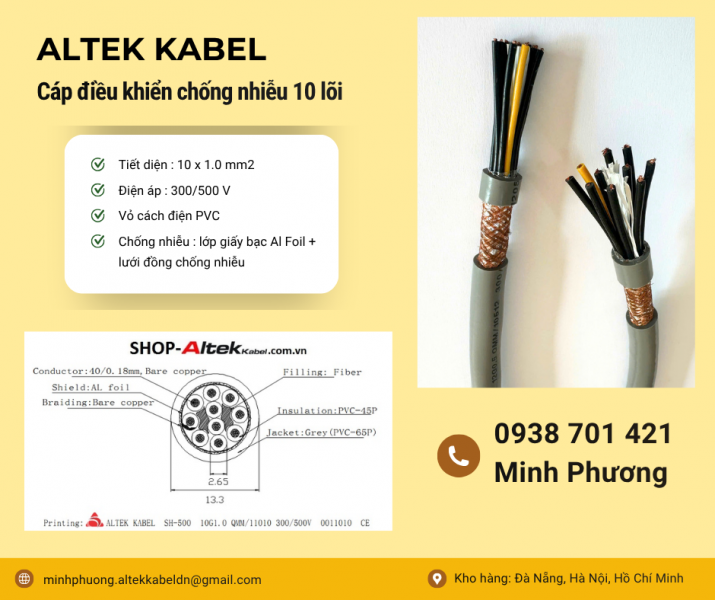 Mua cáp điều khiển chống nhiễu 10x1.0mm2 ở đâu uy tín?