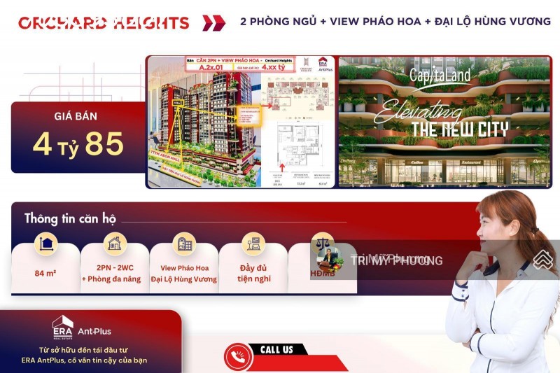 Orchard Heights - chỉ 1 tỷ 500 triệu, công chứng, sang tên ngay căn 2PN + MT Đại Lộ Hùng Vương