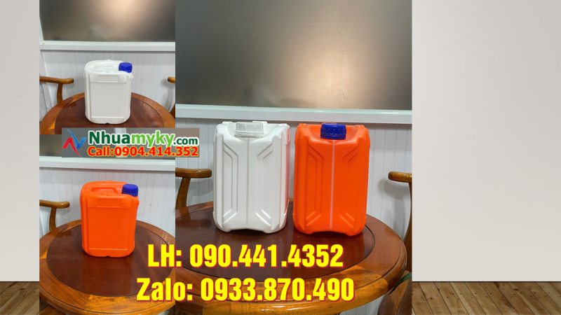 Can nhựa 5 lít đựng hóa chất có sinh khí, can nhựa 2 lít màu trong 
