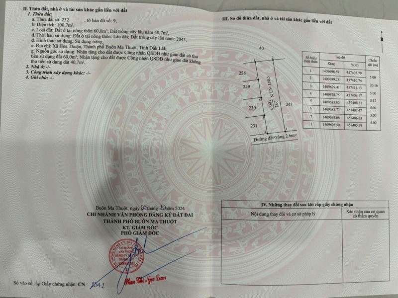 ĐẤT ĐẸP – GIÁ TỐT – CHÍNH CHỦ CẦN BÁN ĐẤT tại ĐẠT LÍ, TP. Buôn Ma Thuột, Đắk Lắk