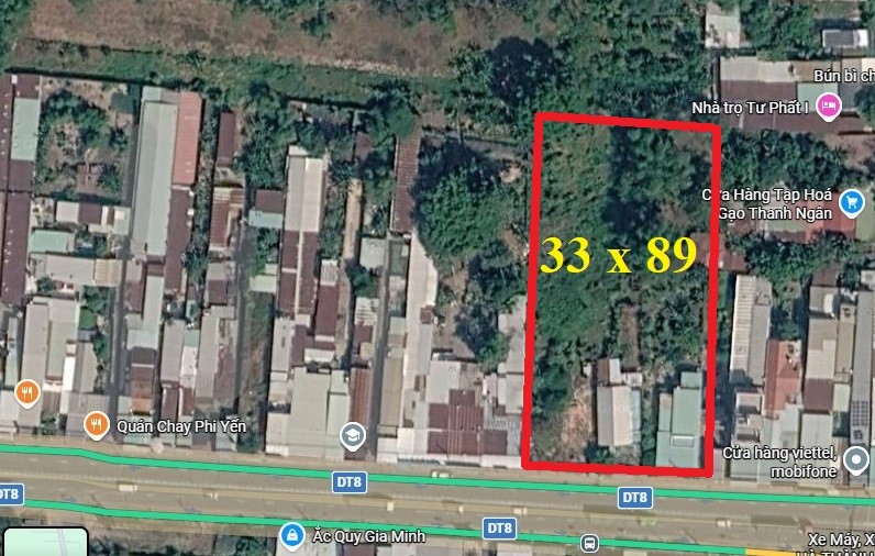 AX4 [  TỌA ĐỘ KIM CƯƠNG] MẶT TIỀN TỈNH LỘ 8 CỦ CHI – 2.937m2 (33m x 89m)
