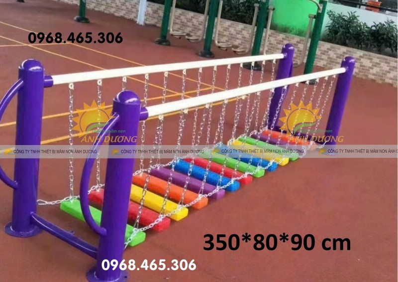 Bộ vận động thăng bằng mầm non, cầu thăng bằng giao động trẻ em